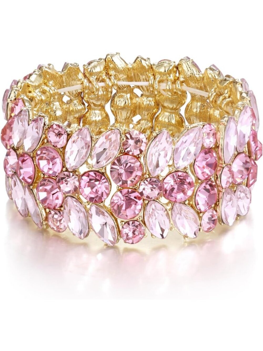 Elegant Marquise Crystal Art Deco Stretch Bracelet for Weddings & Prom - Perfect